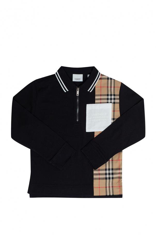 Black long hotsell sleeve burberry shirt